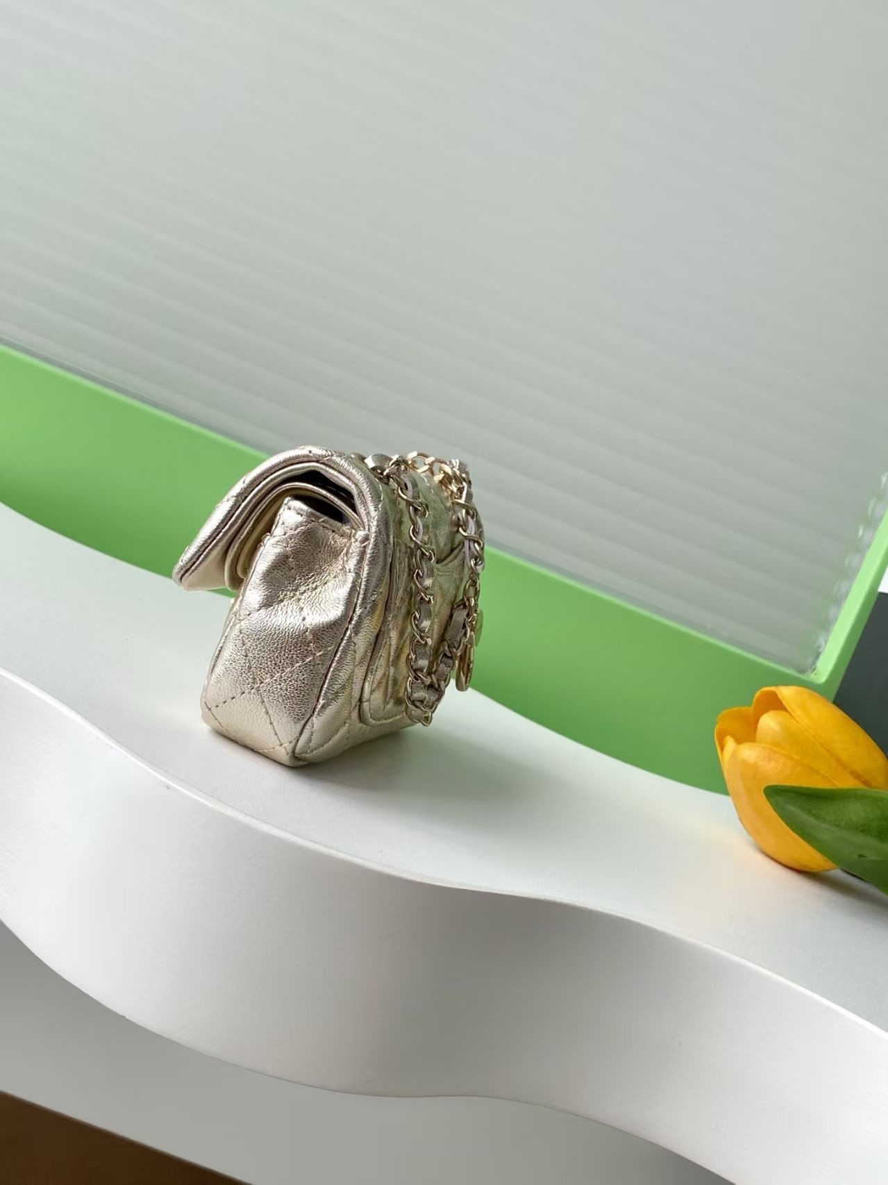 Ch*el Classic Mini Bag with Hook 8x12.5x5cm