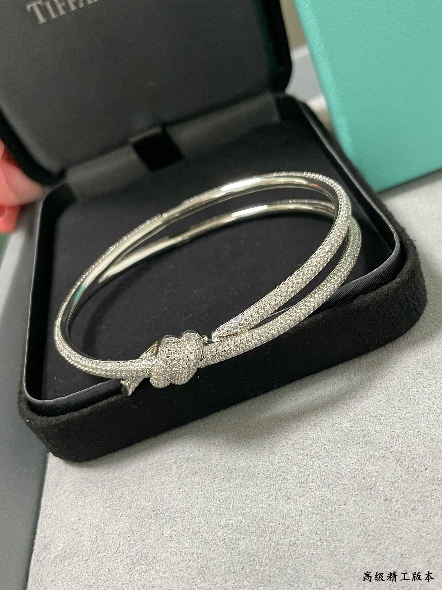 T*f*ny & Co. T Wire Knot Full Diamond Bracelet
