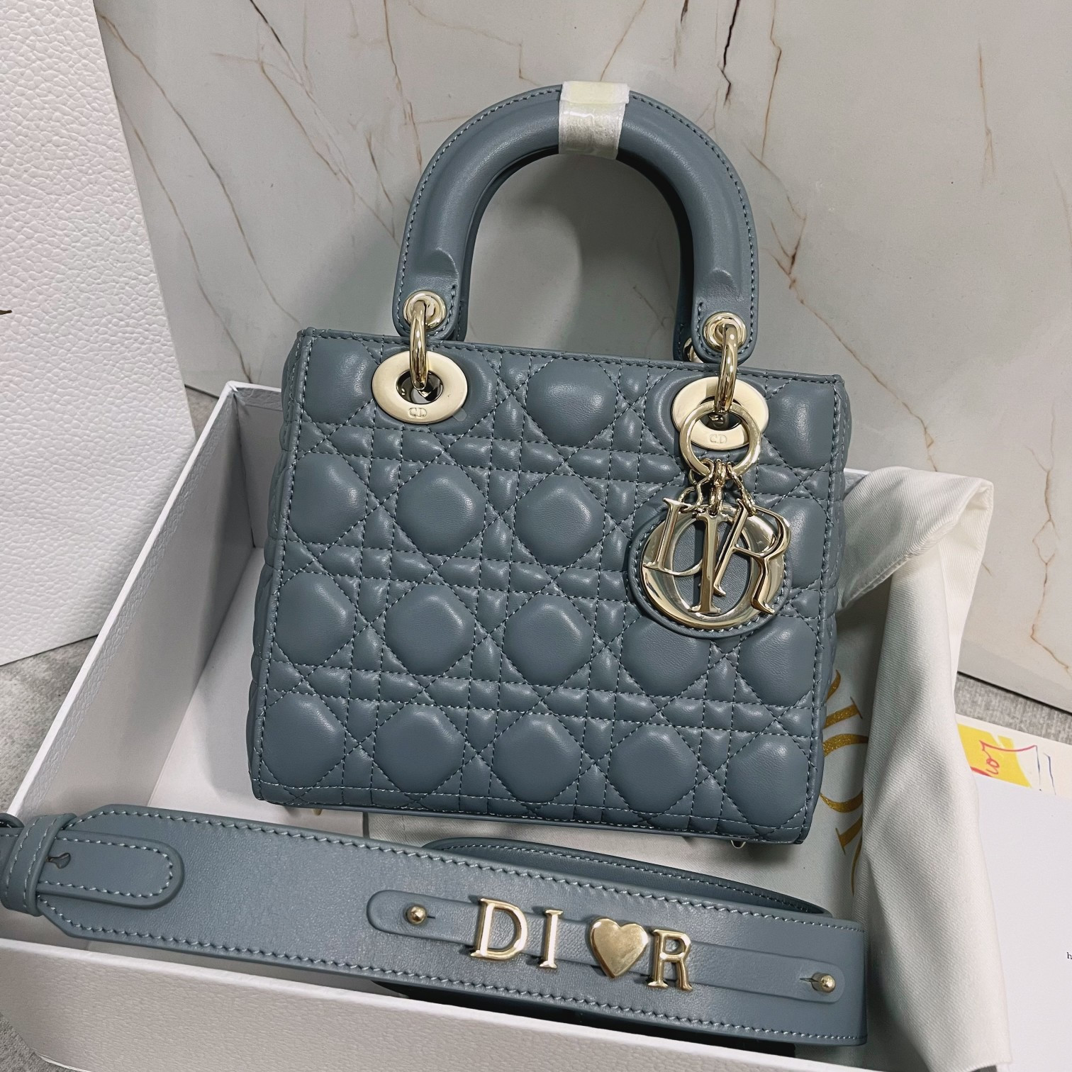 Small Lady D*0r My ABCD*0r Bag  Cloud Blue 8 x 6.5 x 3 inches