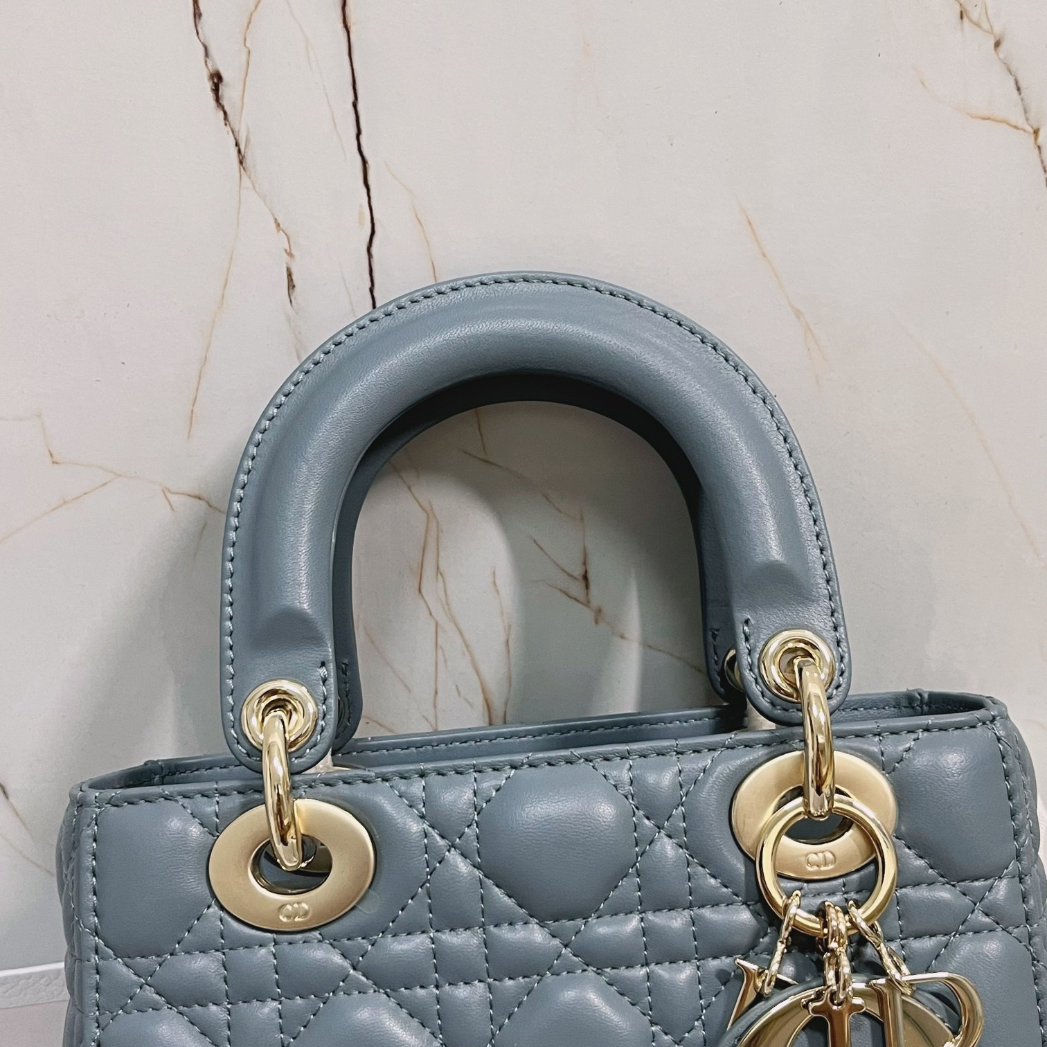 Small Lady D*0r My ABCD*0r Bag  Cloud Blue 8 x 6.5 x 3 inches