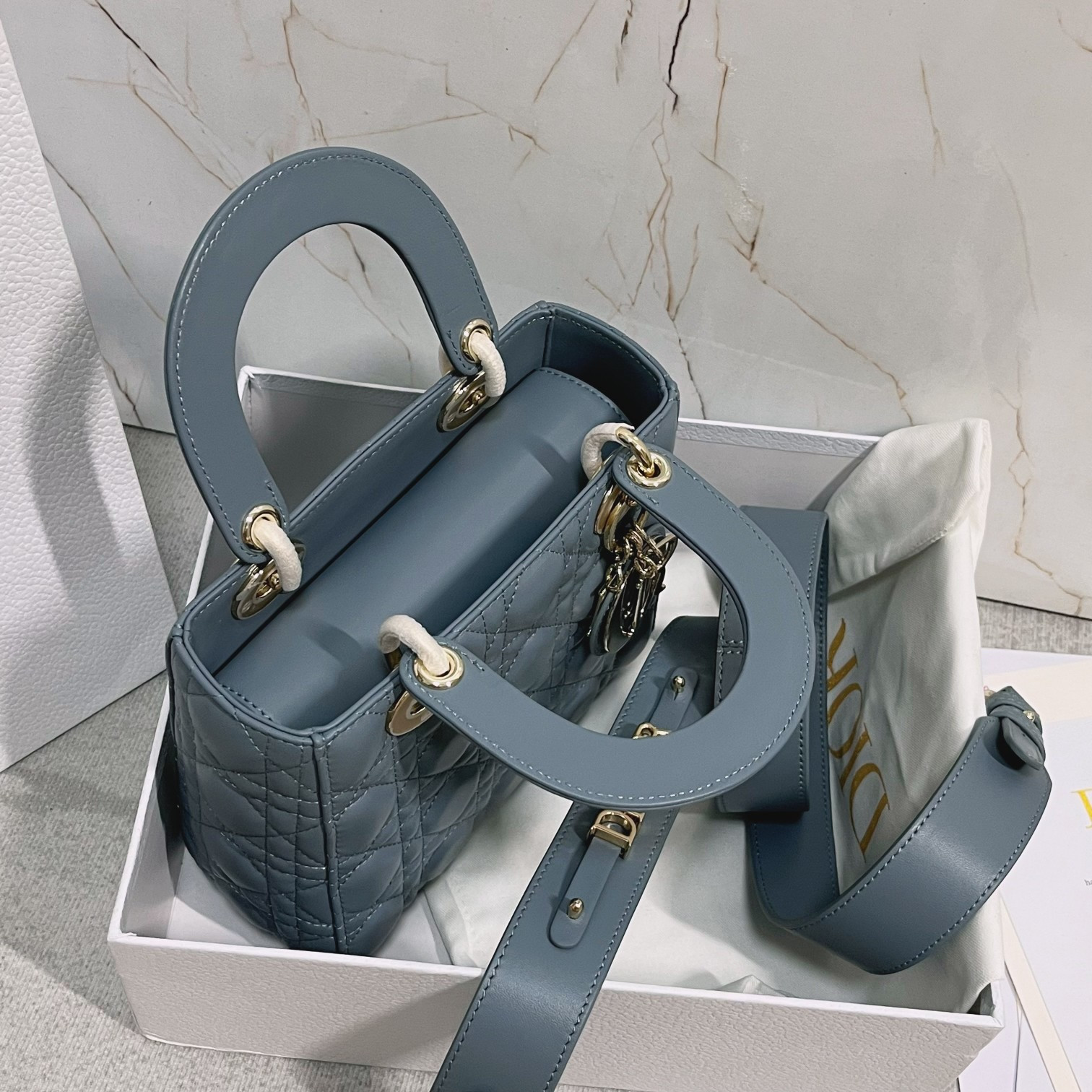 Small Lady D*0r My ABCD*0r Bag  Cloud Blue 8 x 6.5 x 3 inches