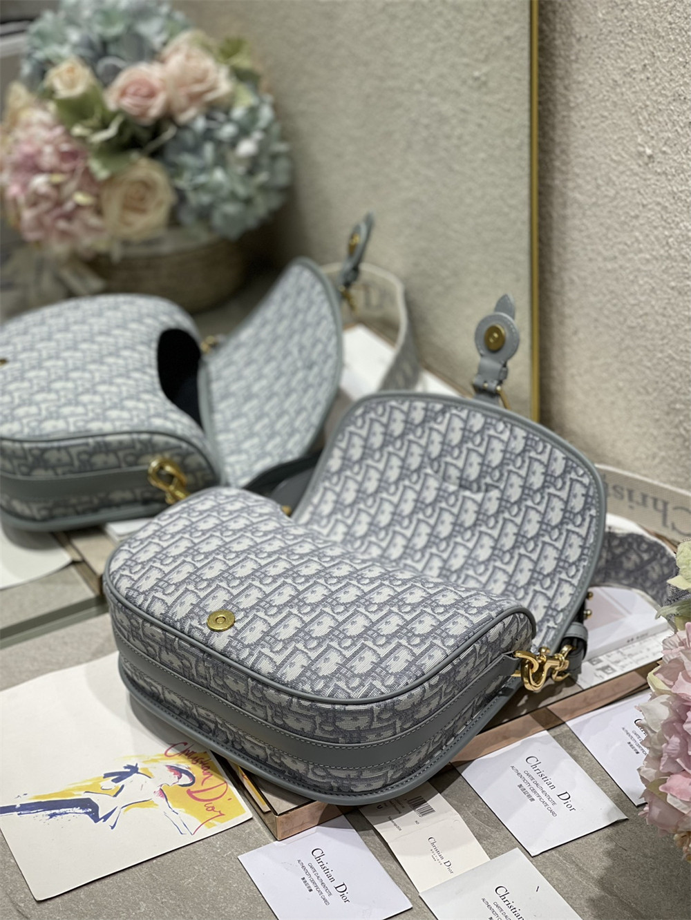 LARGE D*0r BOBBY BAG Grey D*0r Oblique Jacquard