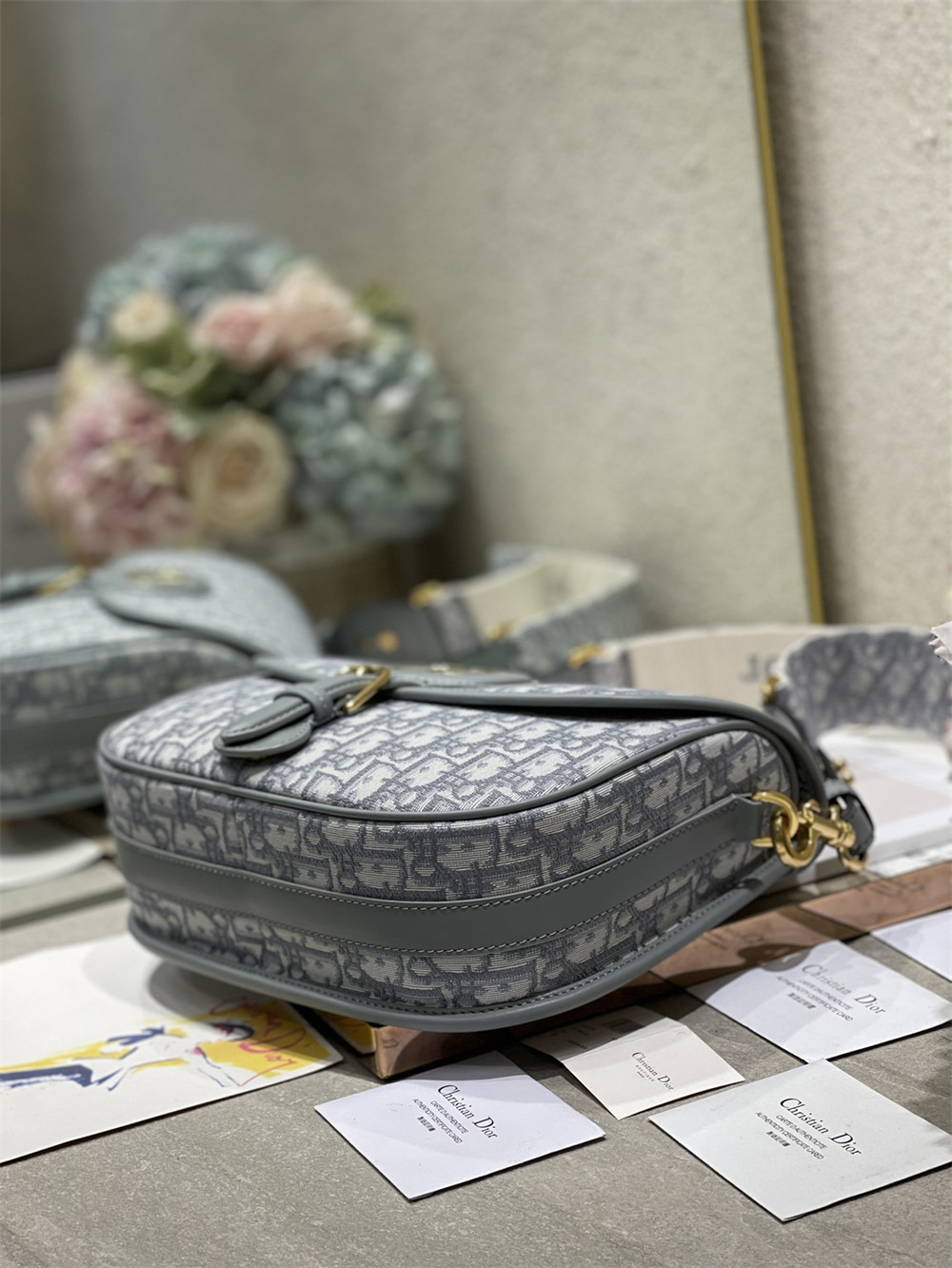 LARGE D*0r BOBBY BAG Grey D*0r Oblique Jacquard