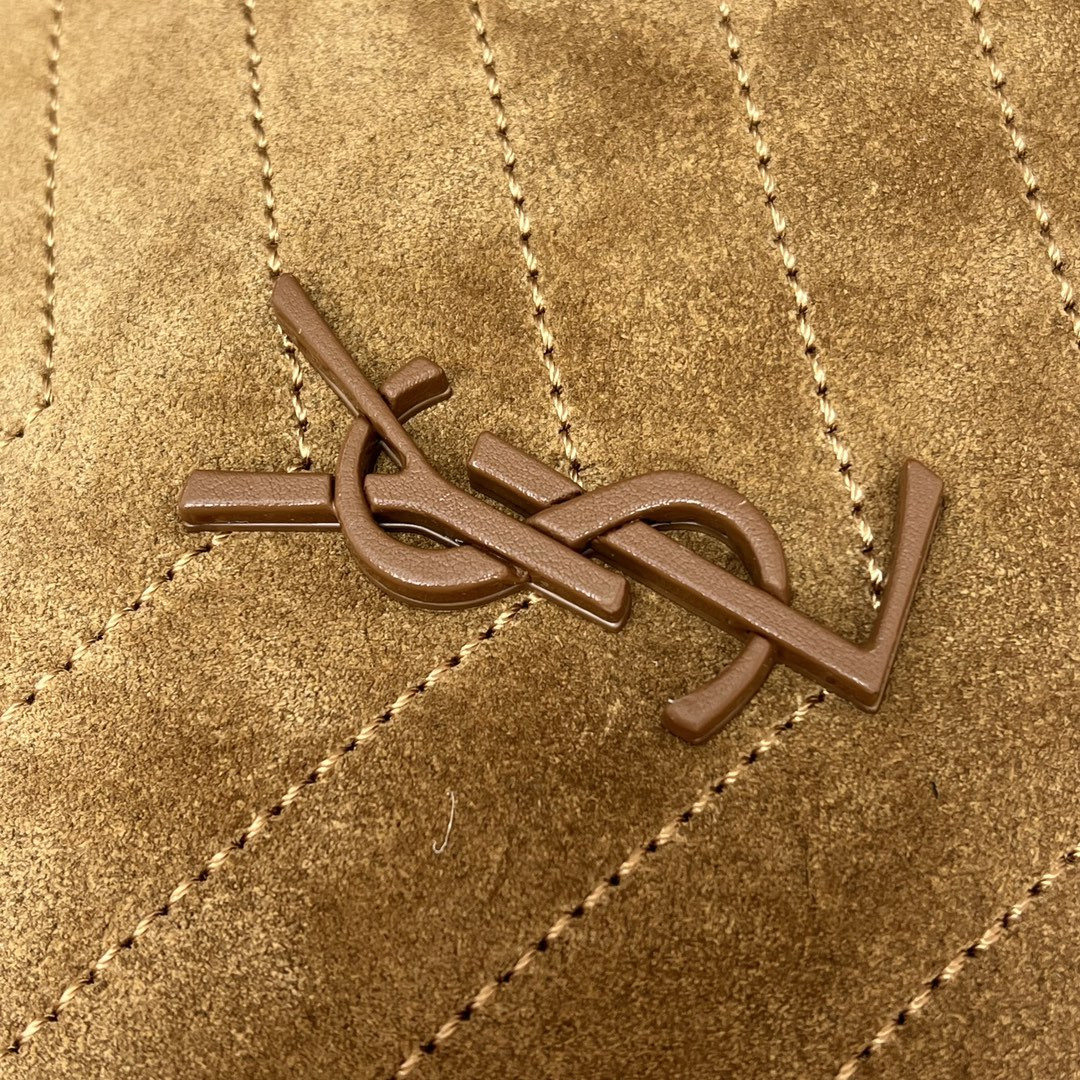 Y*L NIKI MEDIUM SHOPPING IN SUEDE BROWN 12.9 X 10.6 X 4.5 INCHES