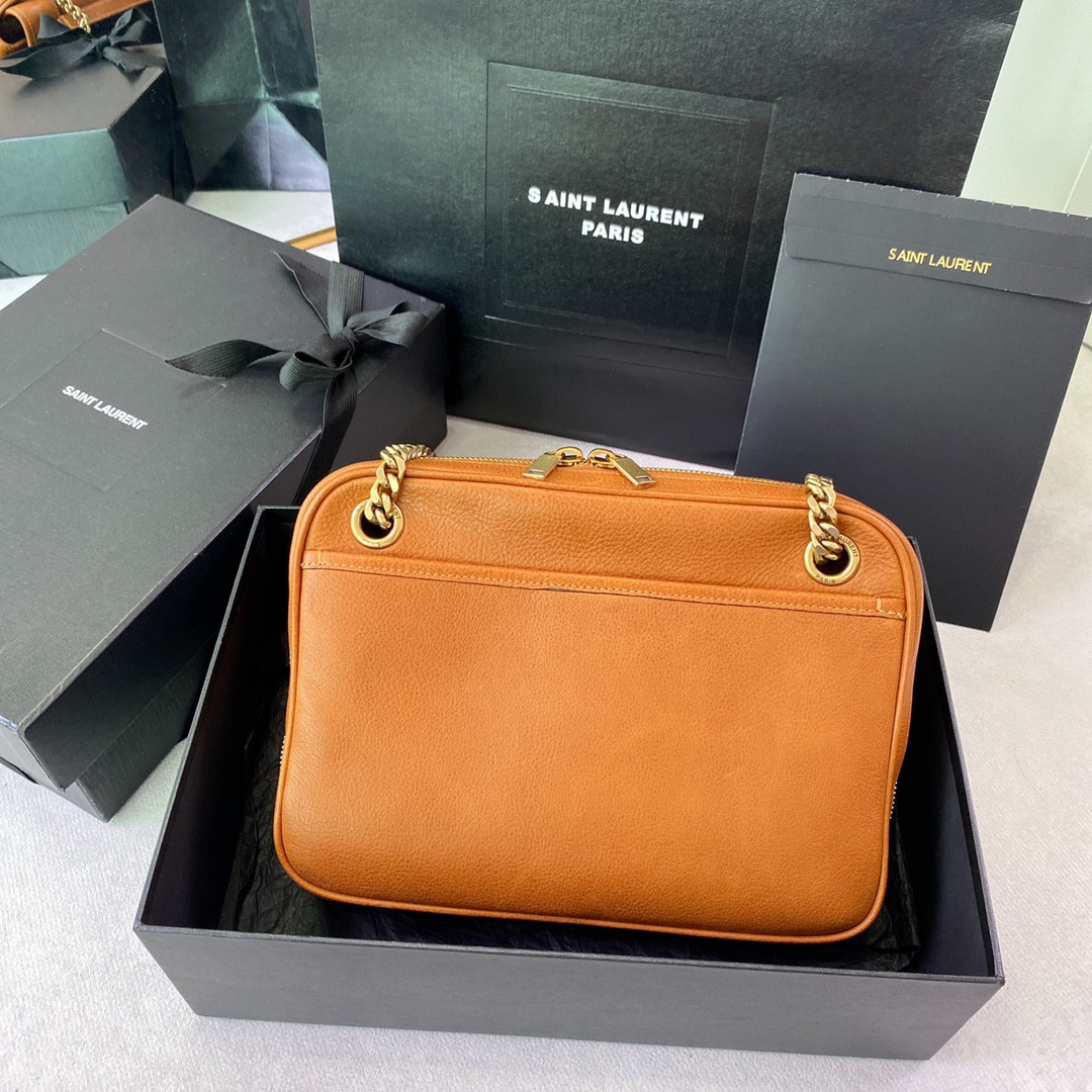 Y*L NIKI MEDIUM IN VINTAGE LEATHER ORANGE 11 X 7.8 X 3.3 INCHES