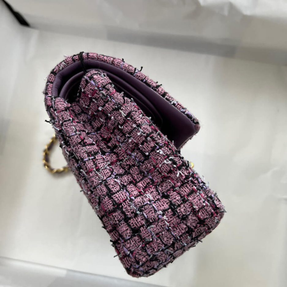 Ch*el tweed medium classic flap bag