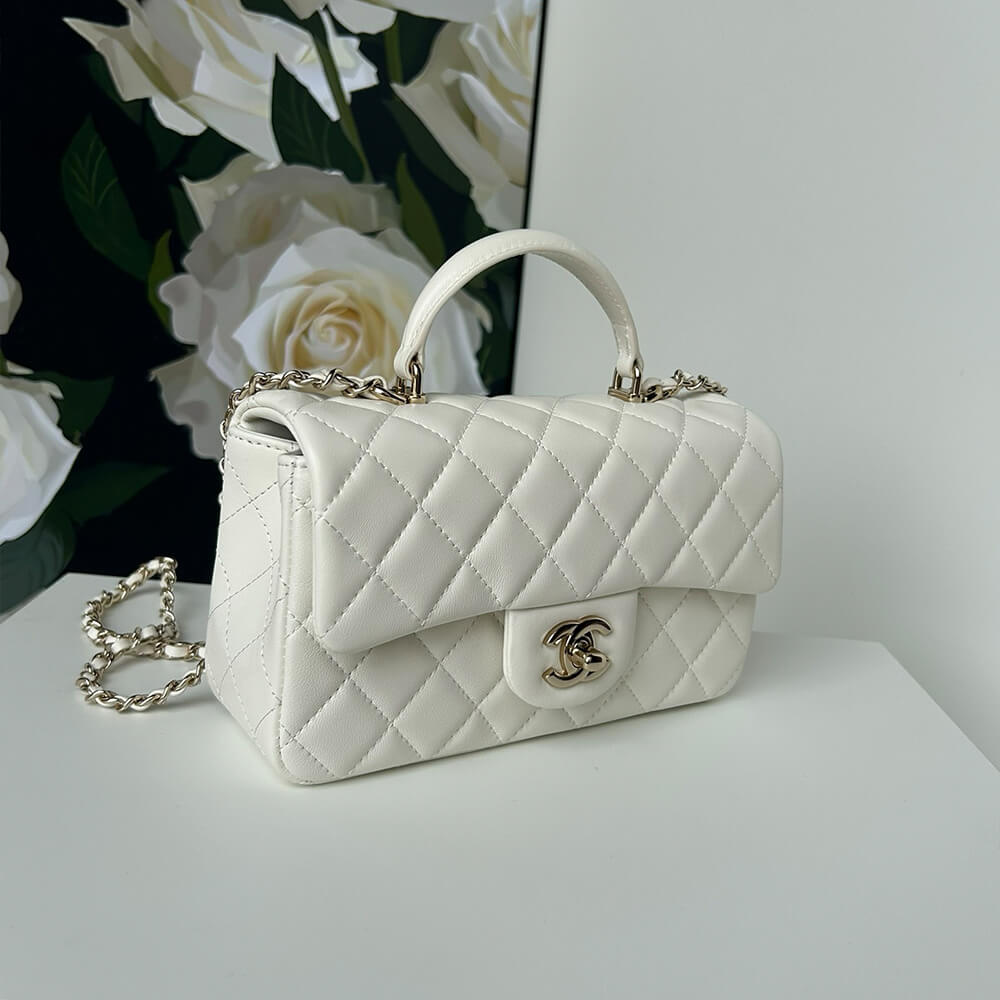 Ch*el mini classic handbag with top handle