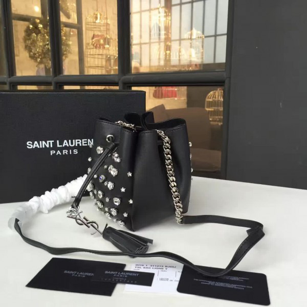 Y51 bucket bag black silver 10cm x 10cm x 14cm