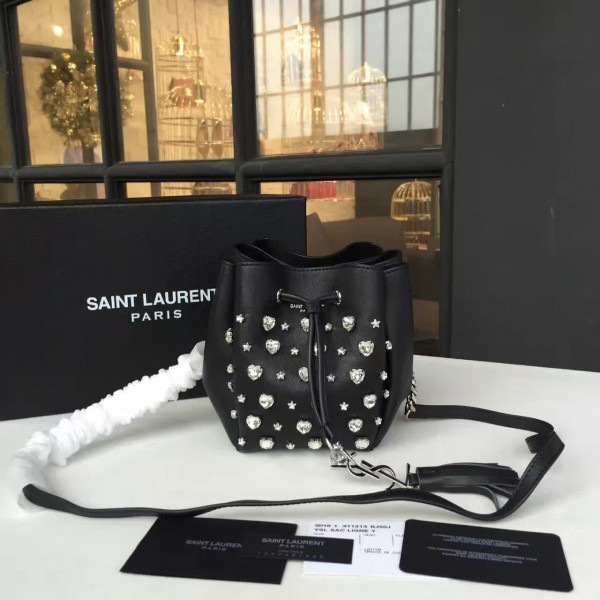 Y51 bucket bag black silver 10cm x 10cm x 14cm