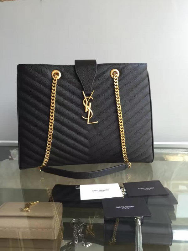 Y51 classic shopper grained calfskin gold black 35cm x 26 cmx 11.5cm