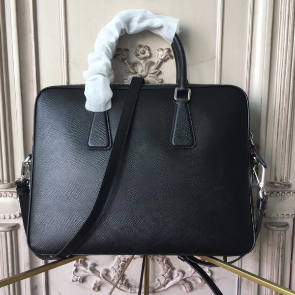 Pra*a leather briefcase 4296 36.5cmx5cmx27.5cm