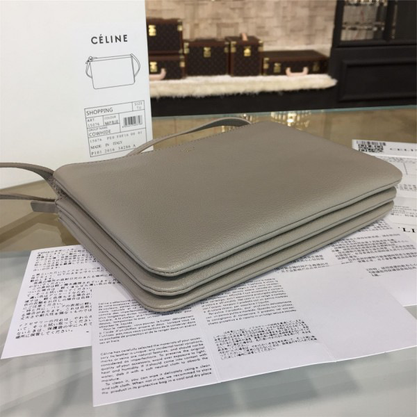 Ce1i*e leather trio - gray 22cm x 4.5cmx 15cm