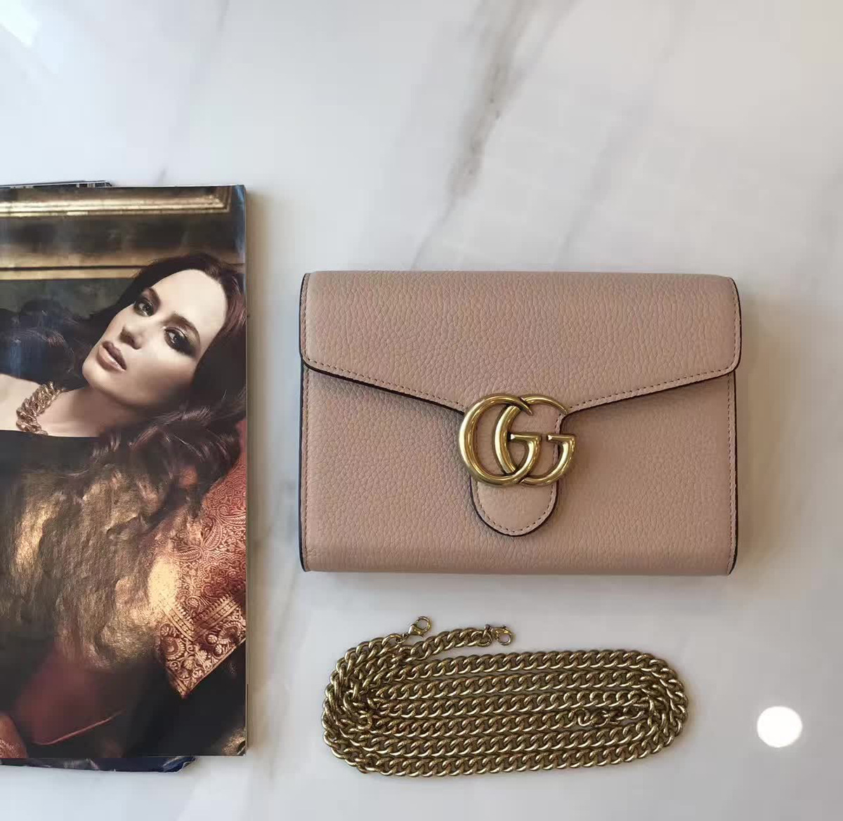 Gvc*1 gg leather woc 20cm x 14cm x 4.5cm