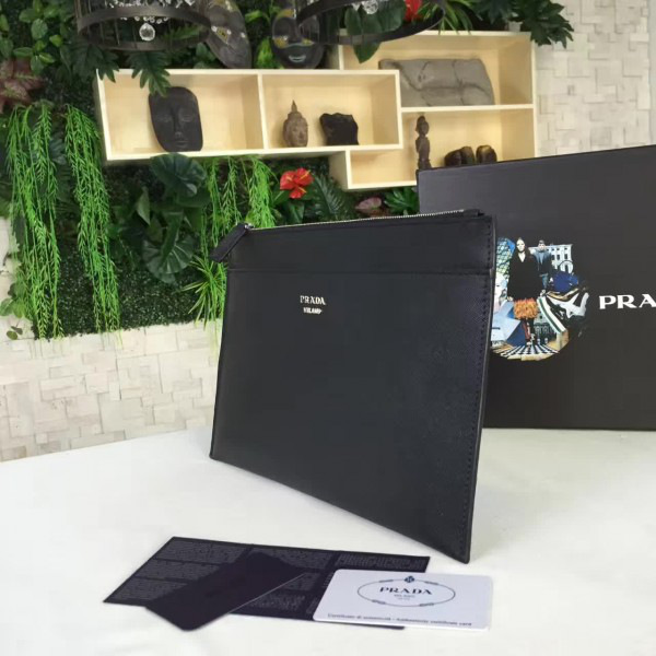 Pra*a leather clutch bag 4183 30cm x 20cm