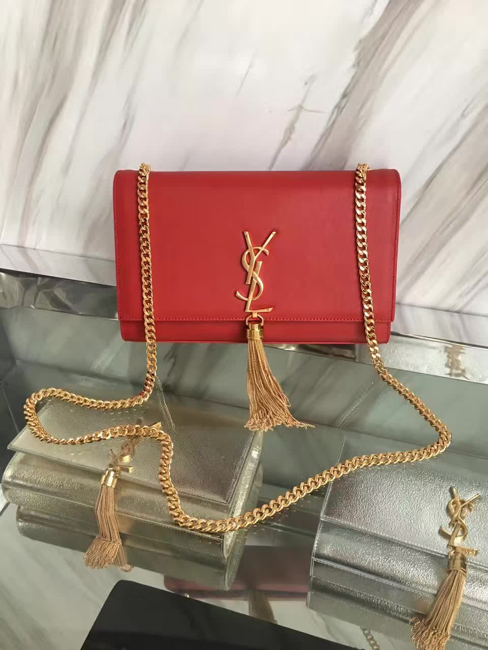 Y51 medium kate bag with leather tassel 5045 24cm x 14cm x 4.5cm
