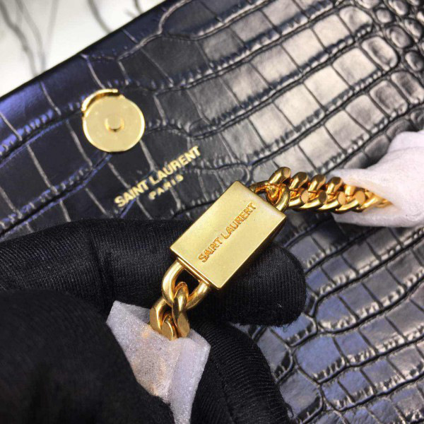 Y51 monogram- kate gold tassel in embossed crocodile shiny leather 5056 24cm x 15cm x 5cm