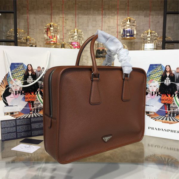 Pra*a leather briefcase 4207 37.5cm x 9cm x 28cm