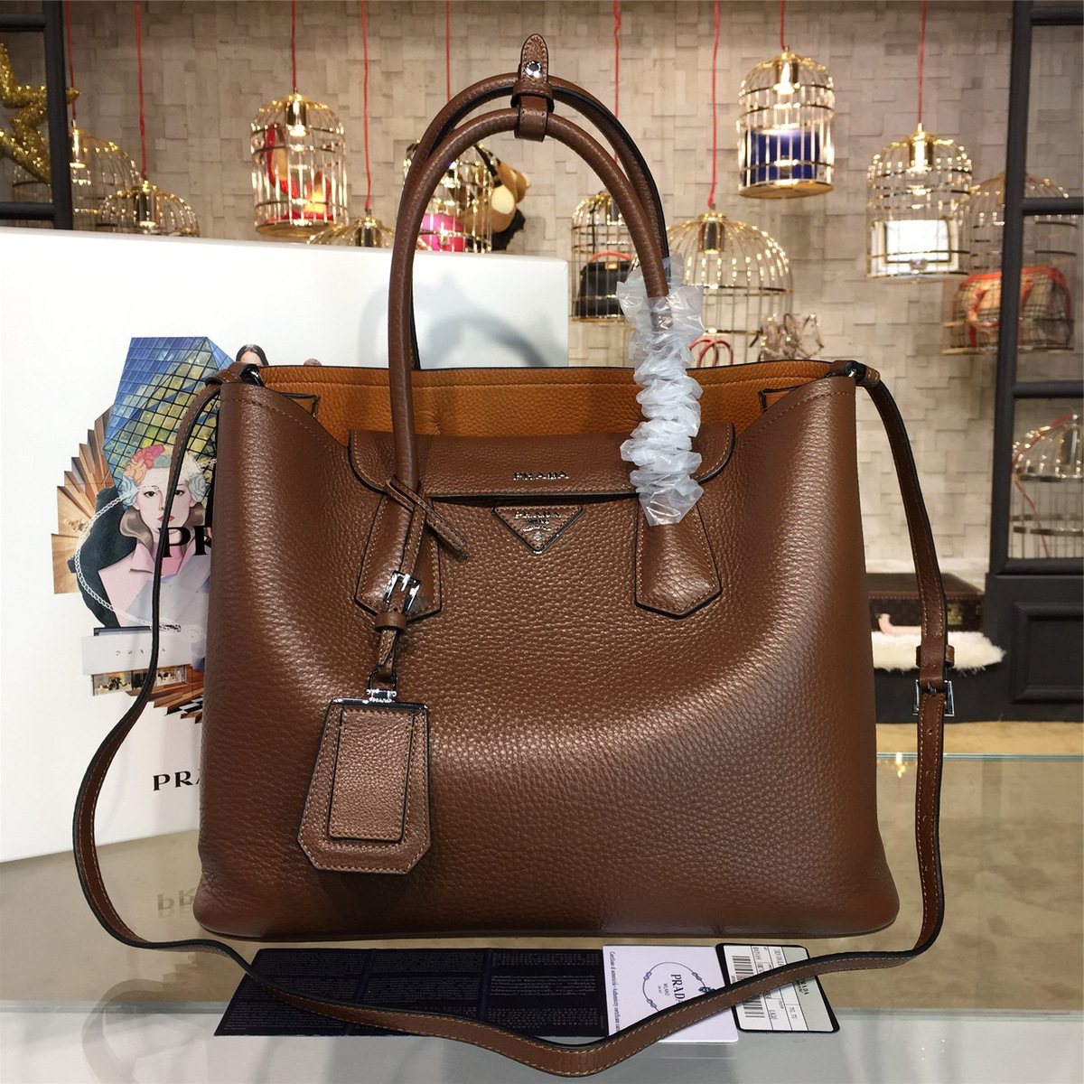 Pra*a double bag 4109  35.5cm x 18cm x 27cm