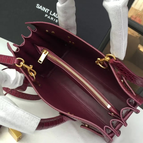 Y51 sac de jour crocodile embossed shiny leather cohotbag