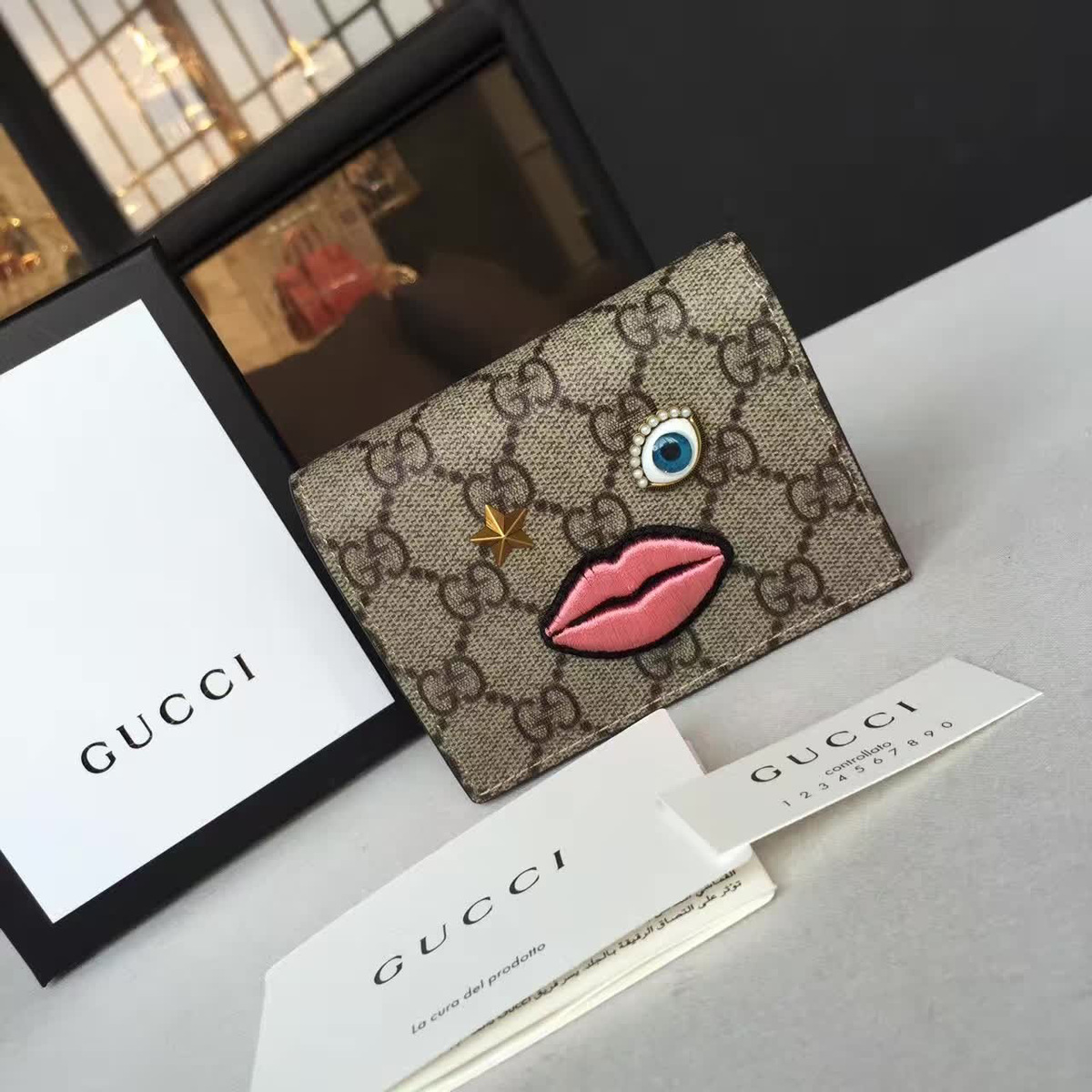 Gvc*1 gg leather wallets  11cm x 3cm x 8cm