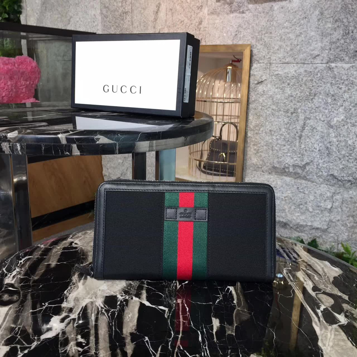 Gvc*1 gg leather wallet 2508 21cmx2.5cmx11.5cm