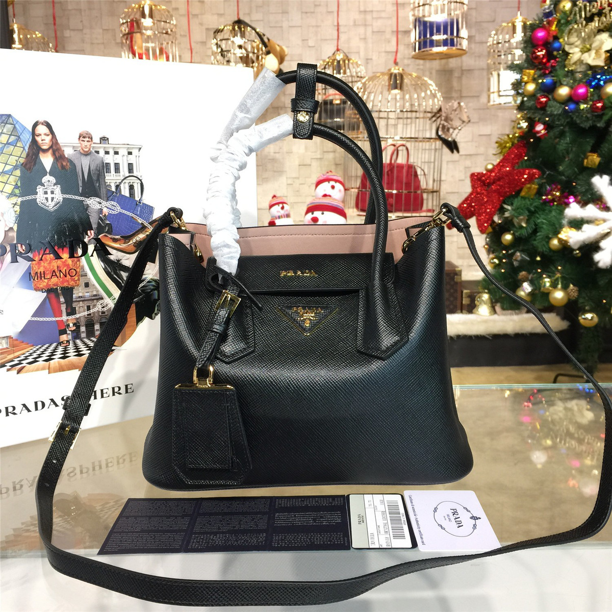 Pra*a double bag 4171 27cm x 11.5cm x 19.5cm