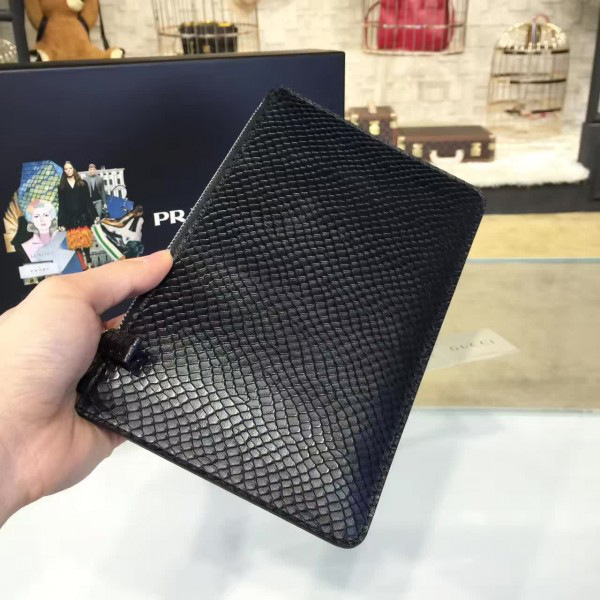 Pra*a leather clutch men