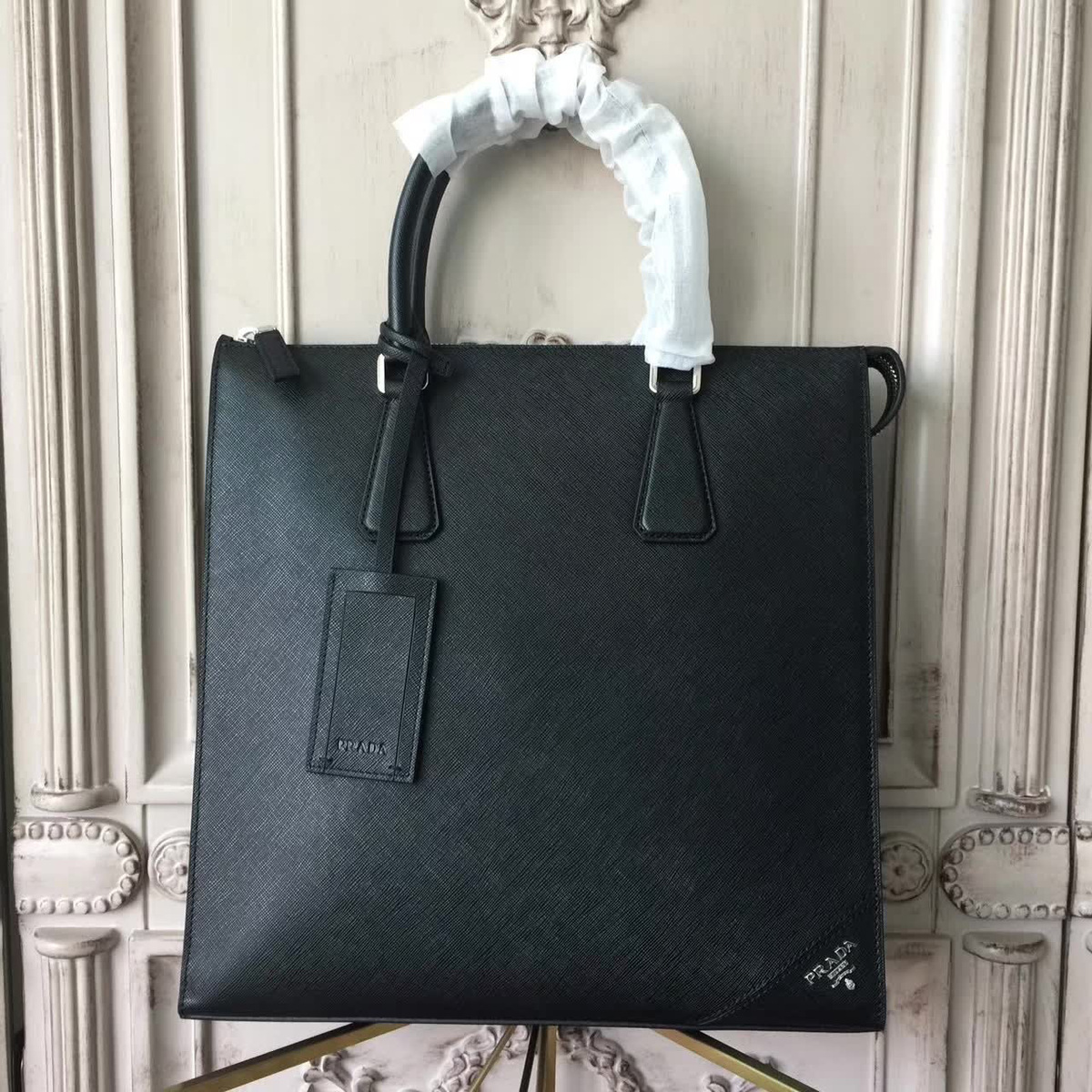 Pra*a leather briefcase 4330 38cmx9.5cmx27.5cm
