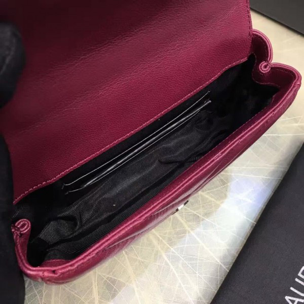 Y51 quilted monogram college wine red 5064 18cm x 11cm x 5cm