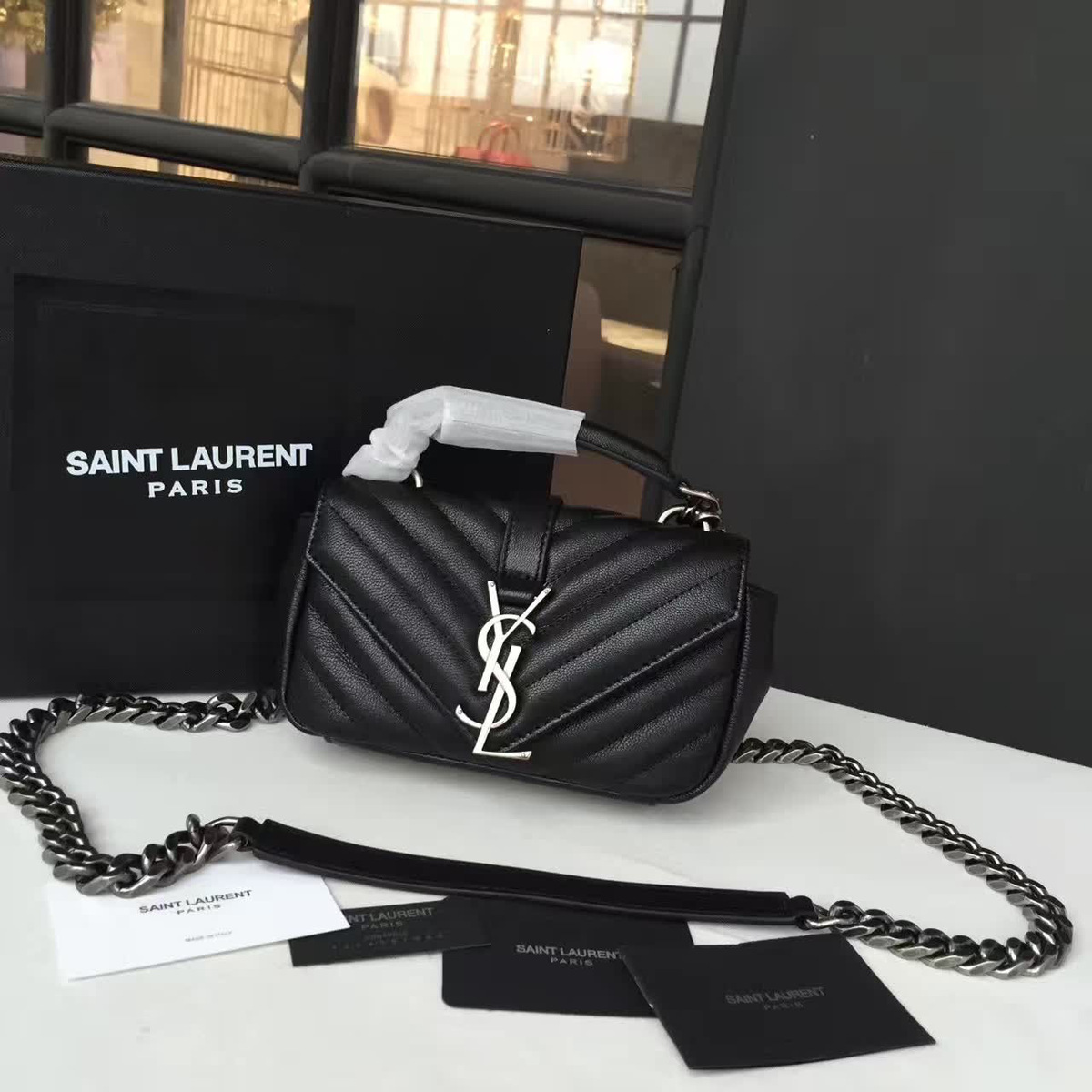 Y51 silver monogram college black 5076 18cm x 5cm x 11cm