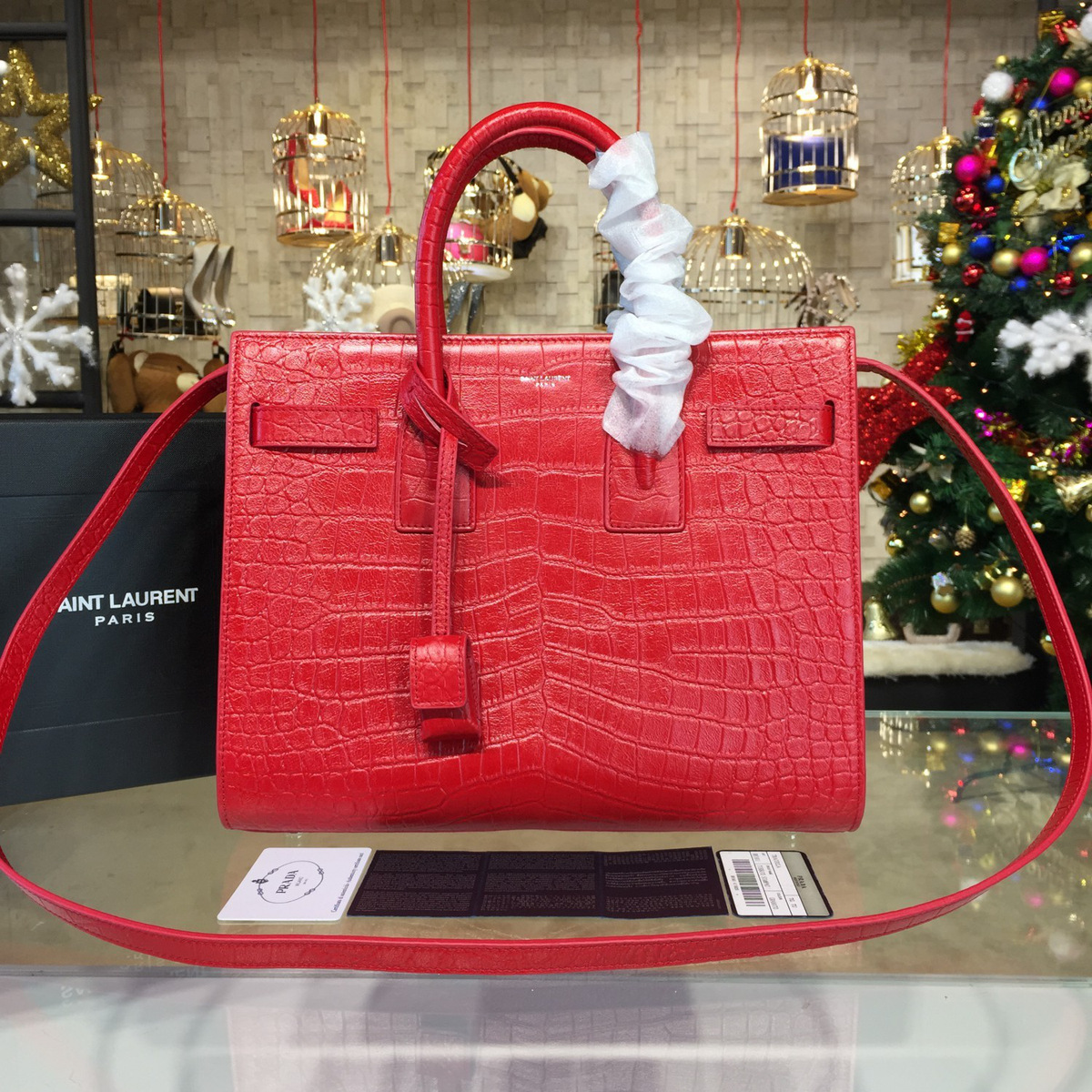 Y51 sac de jour crocodile embossed leather 4870 31.5cm x 15cm x 26cm
