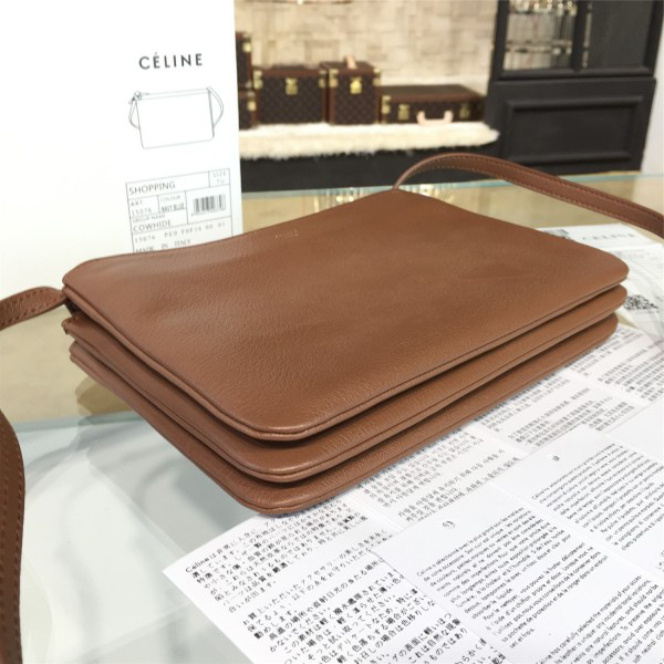 Ce1i*e leather trio - brown 25*5*18cm
