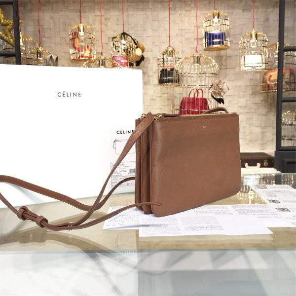 Ce1i*e leather trio - brown 25*5*18cm