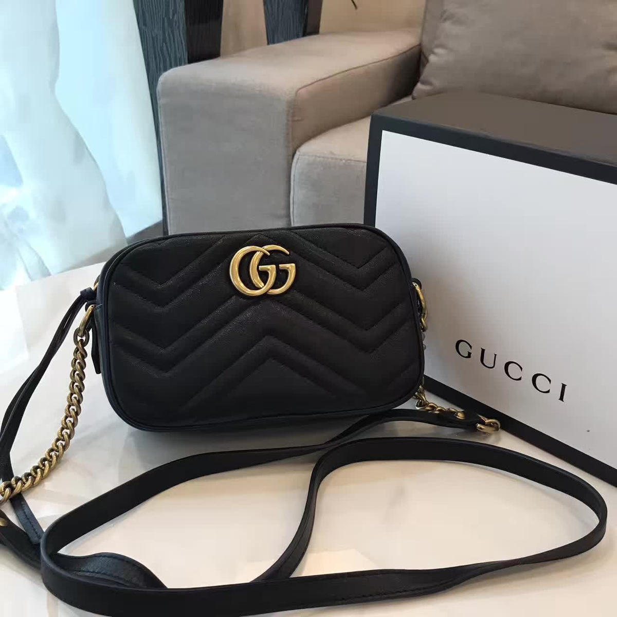 Gvc*1 gg marmont matelassé 2412 18cm x 12cm x 6cm