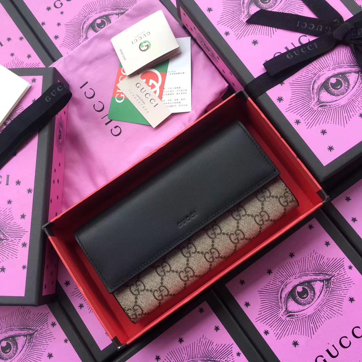 Gvc*1 gg svp*me wallet black  19*10*2cm