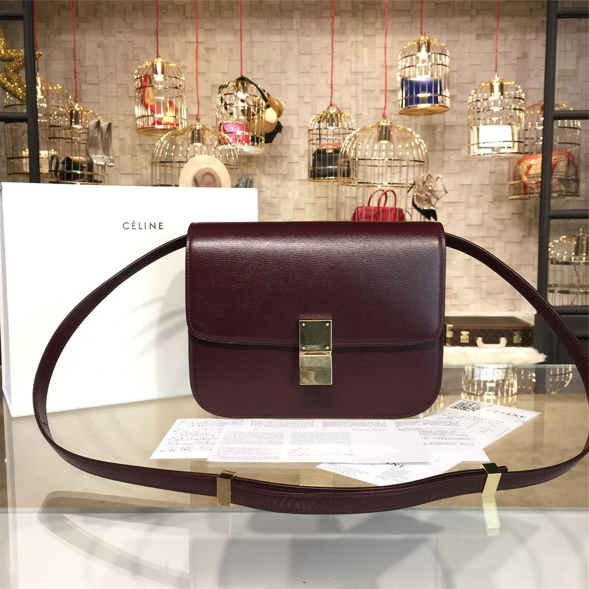Ce1i*e leather classic box z1150 23.5cm x 6.5cmx 19cm