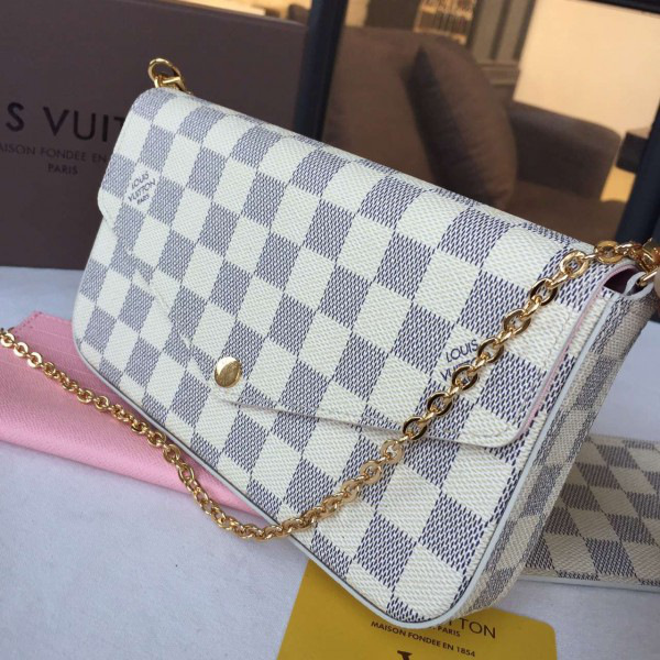 l0vis Vvtt0n pochette  felicie damier azur canvas 3704 21cm