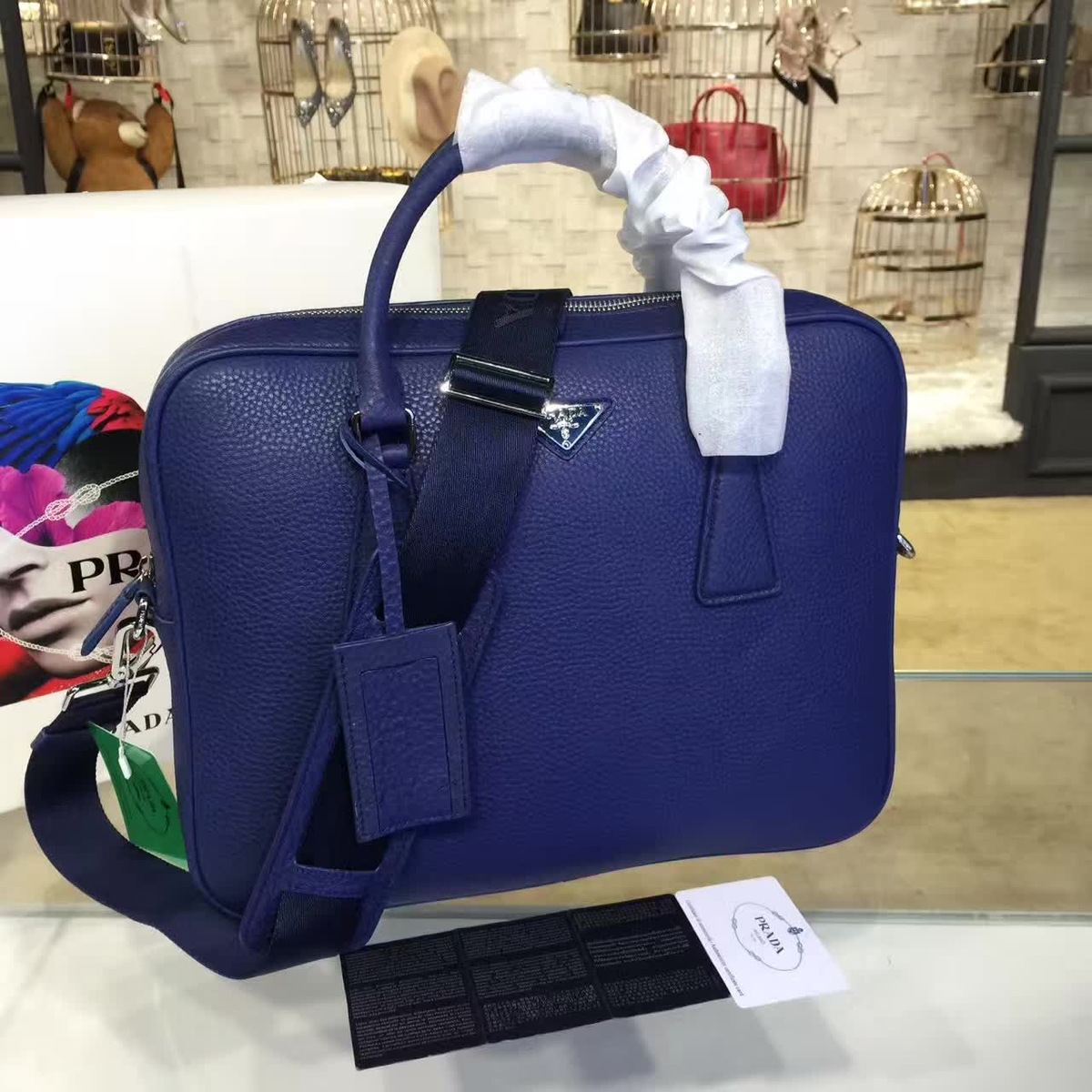 Pra*a leather briefcase 4205 36cm x 8cm x 28cm