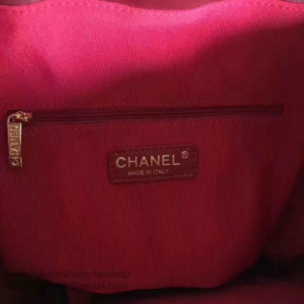 Ch**el calfskin and caviar backpack burgundy