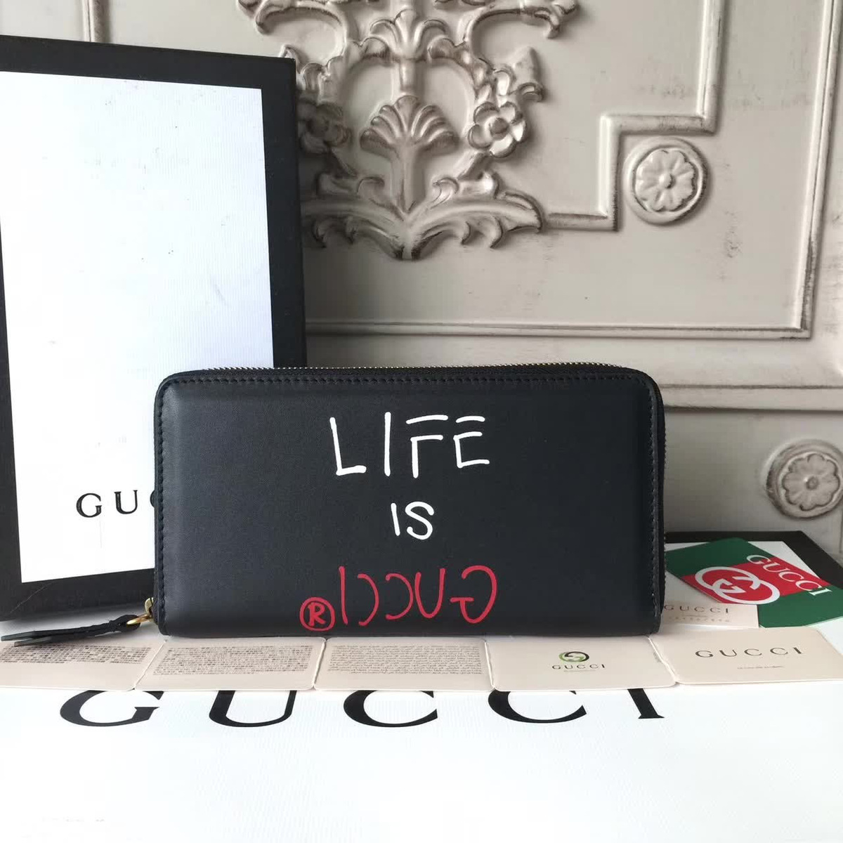 Gvc*1 gg leather wallet 2578 19.5cm*2.5cm*10.5cm