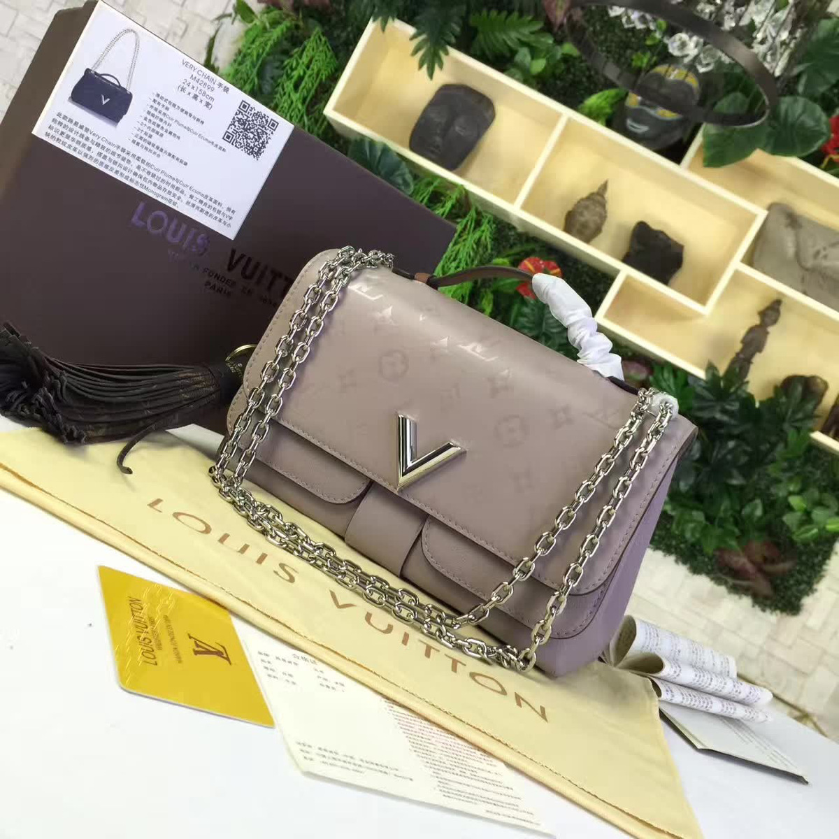 cohotbag l0vis Vvtt0n very chain taupe 3583 purple