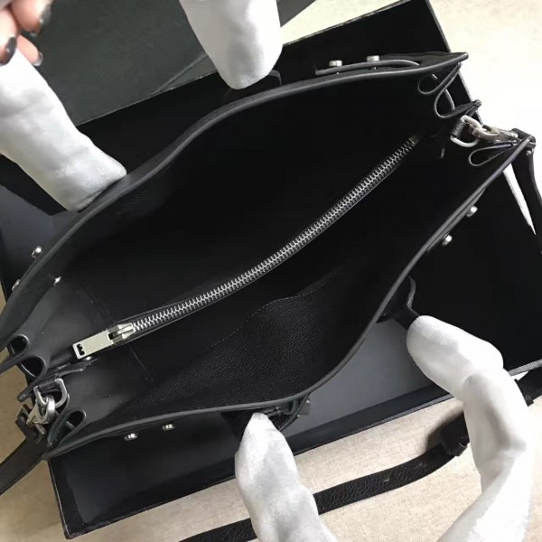 Y51 sac de jour in grained leather black 4904 32cm x 25cm x 17cm