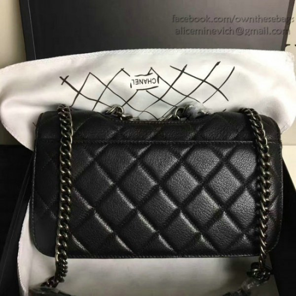 Ch**el quilted deerskin perfect edge bag black a14041