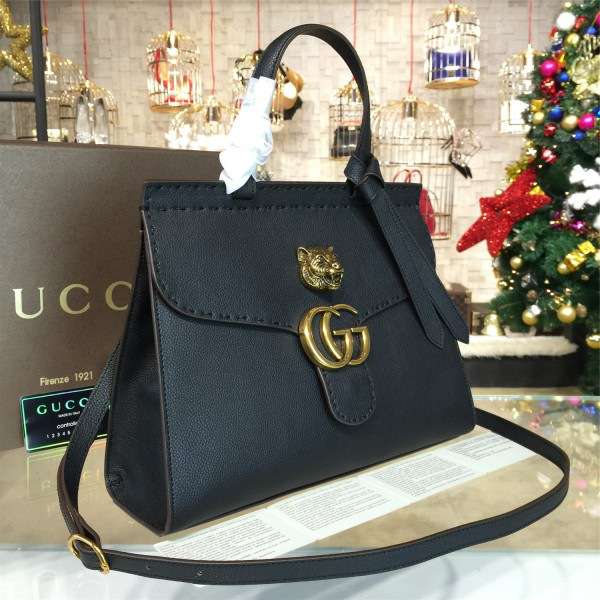 Gvc*1 gg marmont leather tote bag 2237