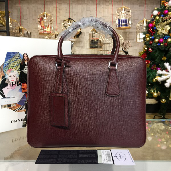 Pra*a leather briefcase 4219  37cm x 9.5m x 28.5cm