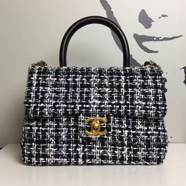 Ch**el tweed top handle bag a13042