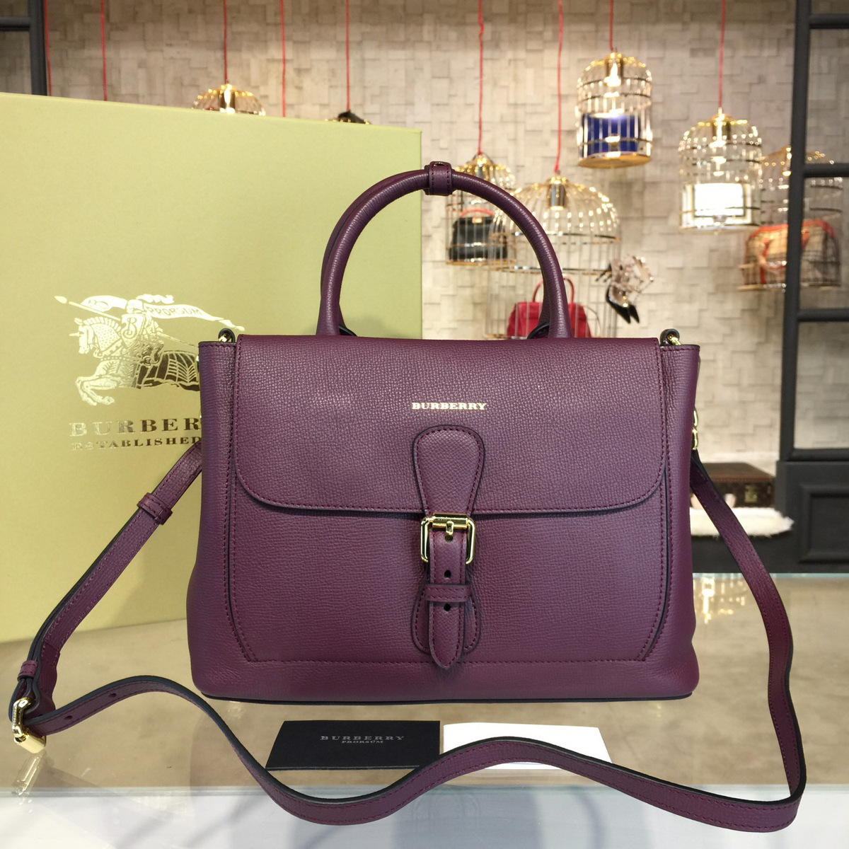 Bv*b*rry dark purple shoulder bag  29.5cm x 14cm x 20.5cm