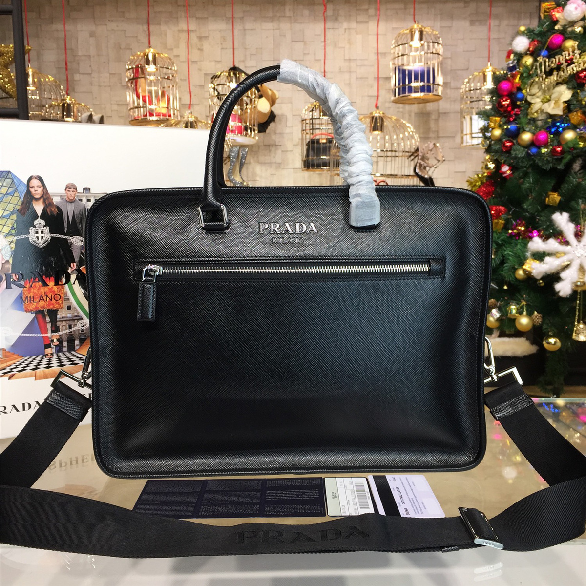 Pra*a leather briefcase 4232 37.5cm x 8.5cm x 27.5cm