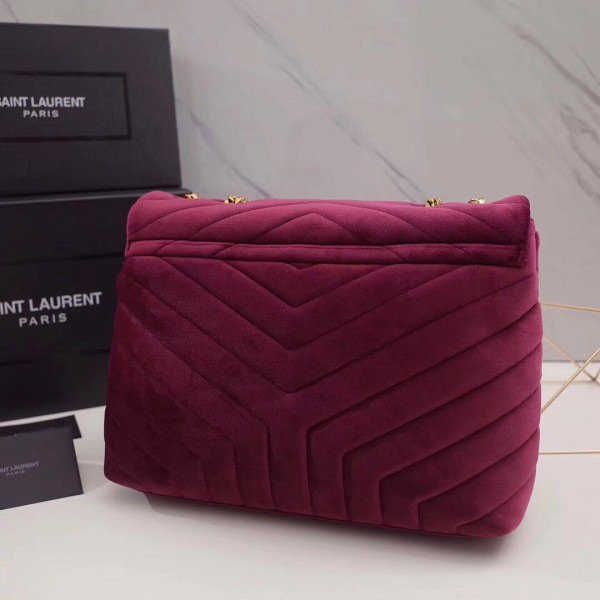 Y51 loulou monogram quilted velvet shoulder bag large 4801 30cm*20cm*10cm