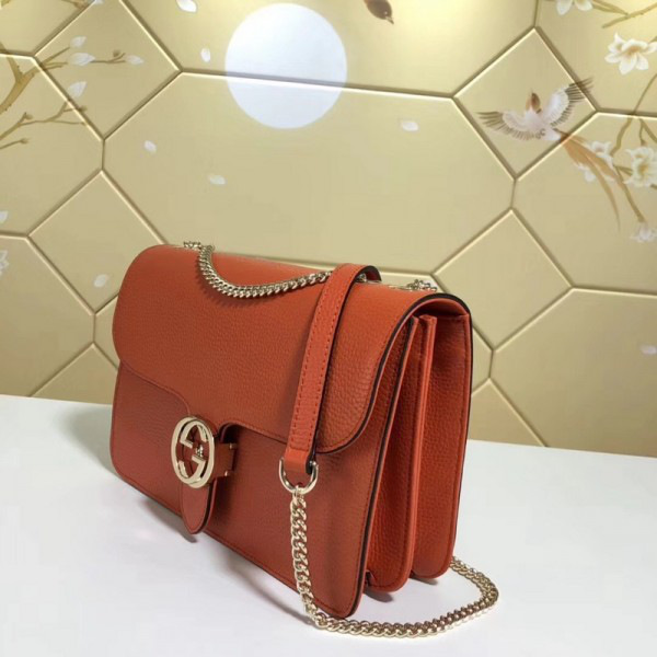 Gvc*1 gg flap shoulder bag on chain orange cohotbag 510303
